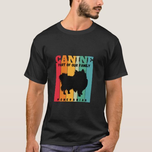 Spitz Hund Canine Teil unserer Familie Long Slee T-Shirt (Vorderseite)