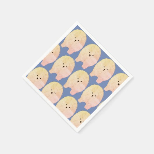 Spitz Hund, Fluffy Haustier Custom Paper Napkin Serviette (Ecke)