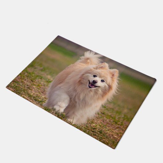 Spitz Hund. Fußmatte (Schrägansicht)