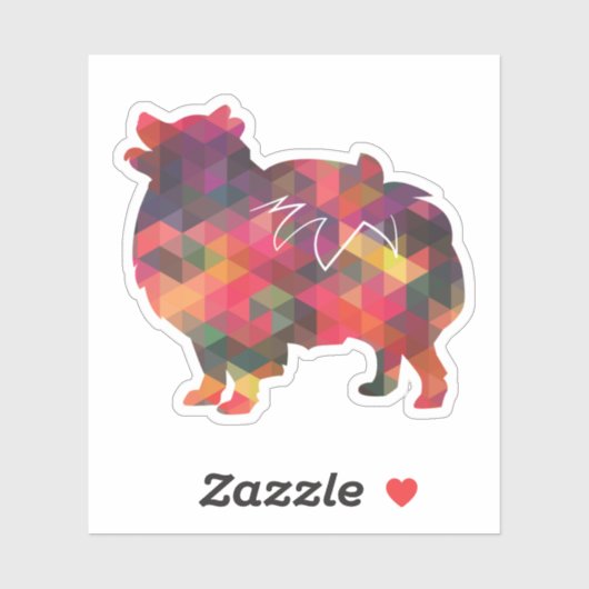 Spitz Hund Geo Silhouette Multi Aufkleber (Blatt)