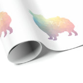 Spitz Hund Geo Silhouette Pastell Geschenkpapier (Rolleneckpunkt)