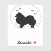Spitz Hund - Halloween Moon Silhouette Classic Aufkleber (Blatt)