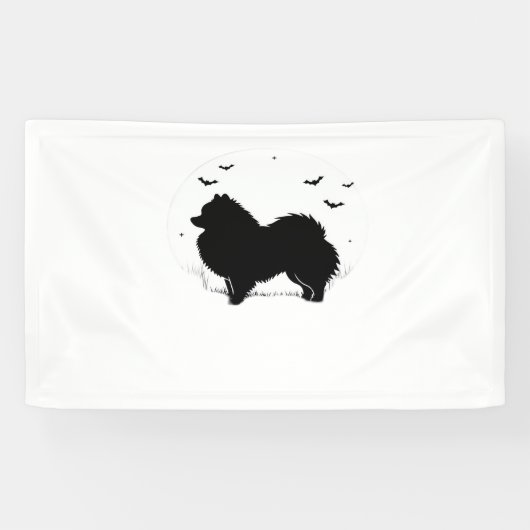 Spitz Hund - Halloween Moon Silhouette Classic Banner (Horizontal)