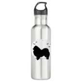 Spitz Hund - Halloween Moon Silhouette Classic Edelstahlflasche (Vorderseite)