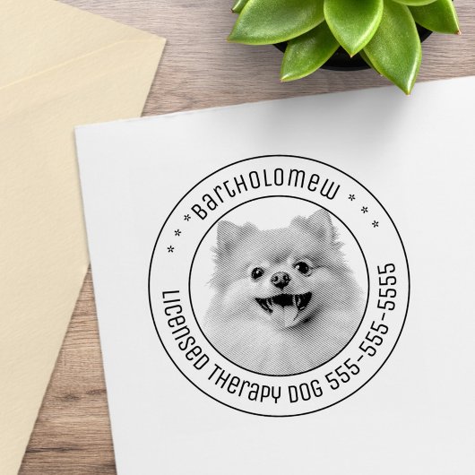 Spitz Hund Haustiere Foto rund Gummistempel