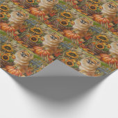 Spitz Hund Herbst Ernte Erntedank Geschenkpapier (Ecke)