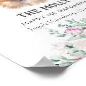 Spitz Hund Hochzeitsignatur Trinkzeichen Poster (Ecke)