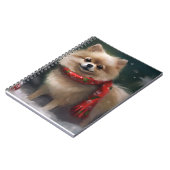 Spitz Hund im Schnee Weihnachten Notizblock (Linke Seite)