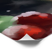 Spitz Hund im Schnee Weihnachten Poster (Ecke)