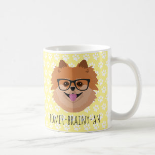 Spitz-Hund in den Nerd-Gläsern   POMER-BRAINY-AN Kaffeetasse