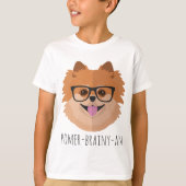 Spitz-Hund in den Nerd-Gläsern | POMER-BRAINY-AN T-Shirt (Vorderseite)