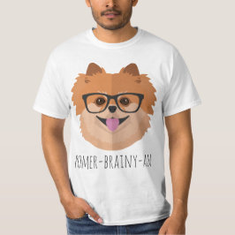 Spitz-Hund in den Nerd-Gläsern | POMER-BRAINY-AN T-Shirt