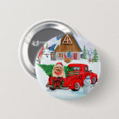 Spitz Hund in der Weihnachtslieferung LKW Schnee Button (Vorne & Hinten)