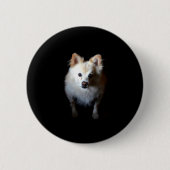 Spitz Hund in Dunkelheit Button (Vorderseite)