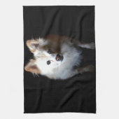 Spitz Hund in Dunkelheit Geschirrtuch (Vertikal)