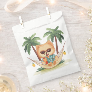 Spitz Hund in einem hawaiianischen Shirt Geschenktütchen