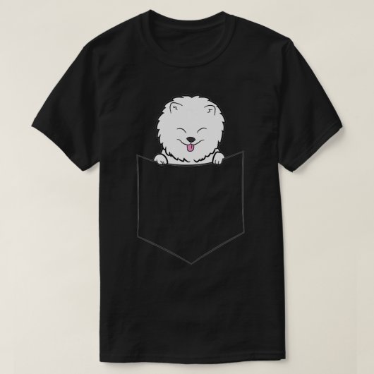 Spitz Hund in einem Pocket-Spitz T-Shirt (Design vorne)