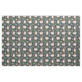 Spitz Hund Kaktus Blumenmeer Blau Stoff (Fat Quarter (45,7 x 55,9 cm))