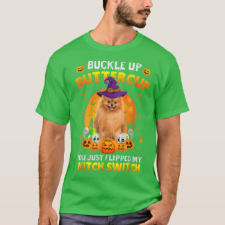 Spitz Hund klopfen Buttercup Halloween Costu T-Shirt