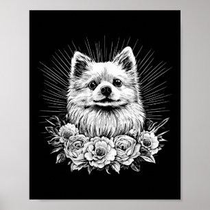 Spitz Hund Lover Retro Stil Tattoo _1 Poster