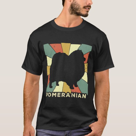 Spitz Hund Lover Retro Vintag T-Shirt (Vorderseite)