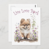 Spitz Hund Mama Bläschen Postkarte (Vorne/Hinten)