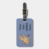 Spitz-Hund mit Ball Gepäckanhänger (Vorderseite vertikal)