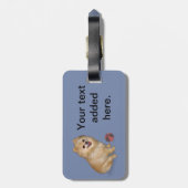 Spitz-Hund mit Ball Gepäckanhänger (Rückseite vertikal)