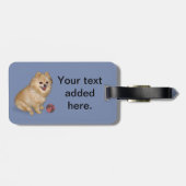 Spitz-Hund mit Ball Gepäckanhänger (Rückseite horizontal)