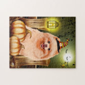 Spitz Hund mit Hexenhut Puzzle (Horizontal)