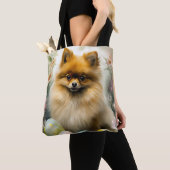 Spitz Hund mit Ostereiern Urlaub Tasche (Von Nahem)