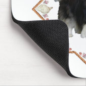 Spitz Hund mit Seashells Mousepad (Ecke)