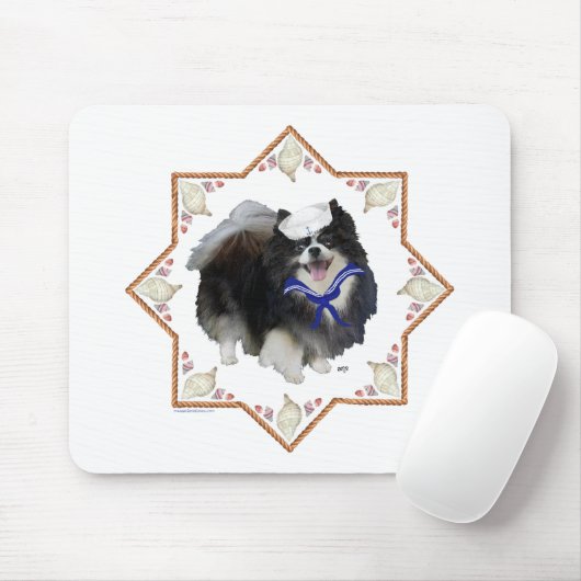 Spitz Hund mit Seashells Mousepad (Mit Mouse)