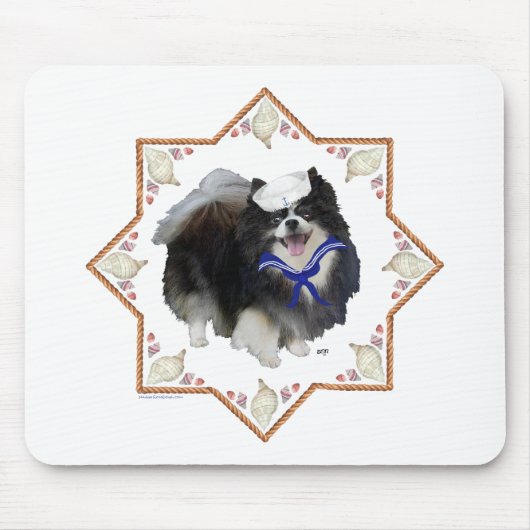 Spitz Hund mit Seashells Mousepad (Vorne)