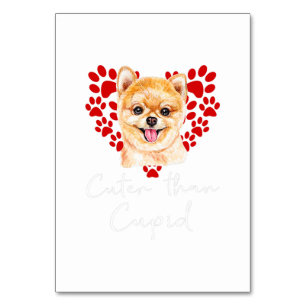 Spitz Hund Niedlicher als Cupid Valentinstag Tischnummer