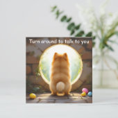 Spitz-Hund - Ostern Feiertagskarte (Stehend Vorderseite)