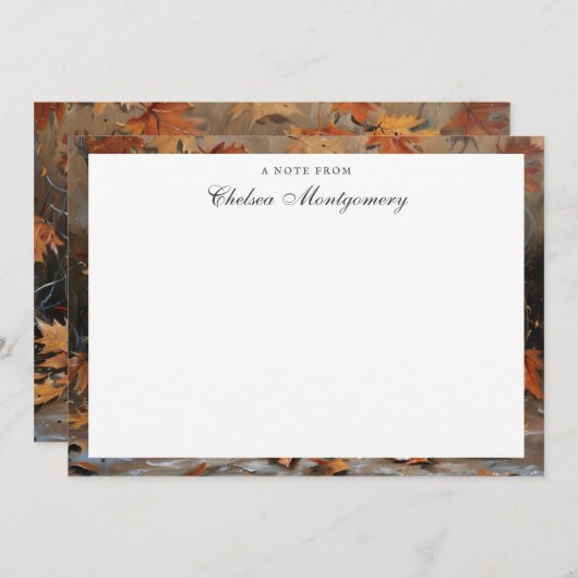 Spitz Hund Personalisiert Name Herbst Mitteilungskarte (Vorne/Hinten)