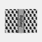 Spitz Hund Silhouette CUSTOM Fleecedecke (Vorderseite (Horizontal))