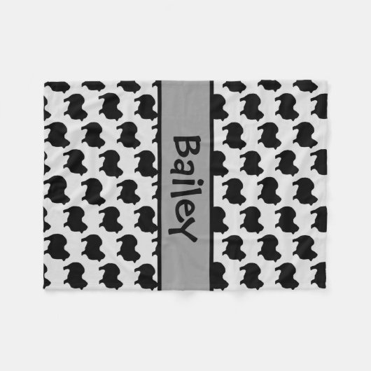 Spitz Hund Silhouette CUSTOM Fleecedecke (Vorderseite (Horizontal))