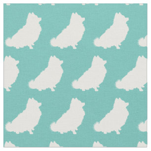 Spitz Hund Silhouette Haustier Aquamarin Stoff