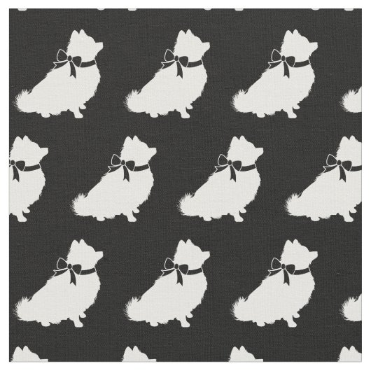 Spitz Hund Silhouette Haustier Stoff (Nahaufnahme)
