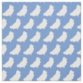 Spitz Hund Silhouette Pet Light Blue Stoff (Muster)
