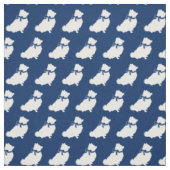 Spitz Hund Silhouette Pet Navy Blue Stoff (Muster)