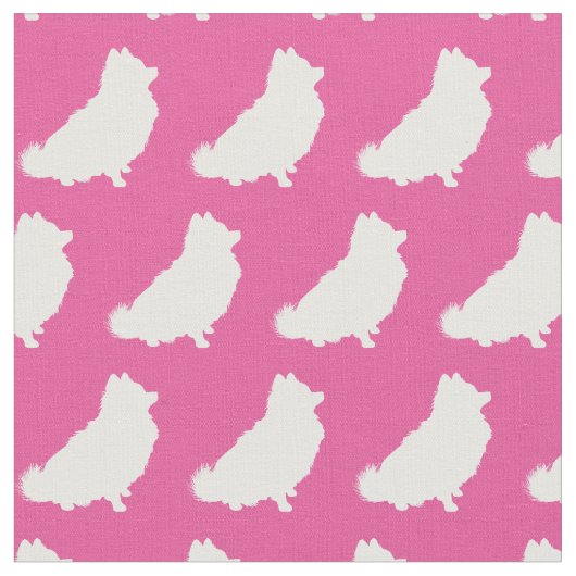 Spitz Hund Silhouette Pet Pink Stoff (Nahaufnahme)