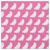 Spitz Hund Silhouette Pet Pink Stoff (Muster)