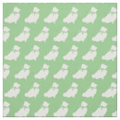 Spitz Hund Silhouette Pet Sage Green Stoff (Muster)