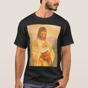 Spitz Hund und Jesus Lover Funny Niedlich T-Shirt