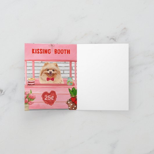 Spitz Hund Valentinstag Kissing-Stand Karte (Innenseite)