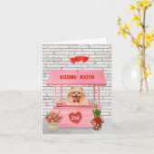 Spitz Hund Valentinstag Kissing-Stand Karte (Gelbe Blume)