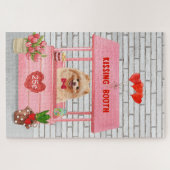 Spitz Hund Valentinstag Kissing-Stand Puzzle (Horizontal)